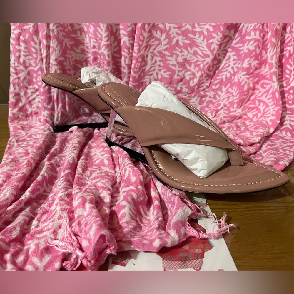 Good American Rose Sandals with clear heel